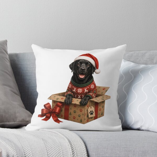 Item preview, Christmas Black Labrador in Gift Box - Christmas Mode designed and sold by Goodthingstree.