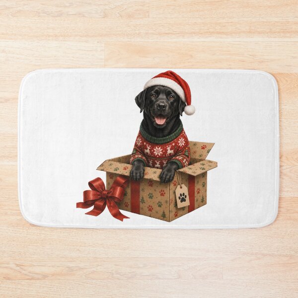 Item preview, Christmas Black Labrador in Gift Box - Christmas Mode designed and sold by Goodthingstree.