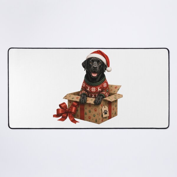 Item preview, Christmas Black Labrador in Gift Box - Christmas Mode designed and sold by Goodthingstree.
