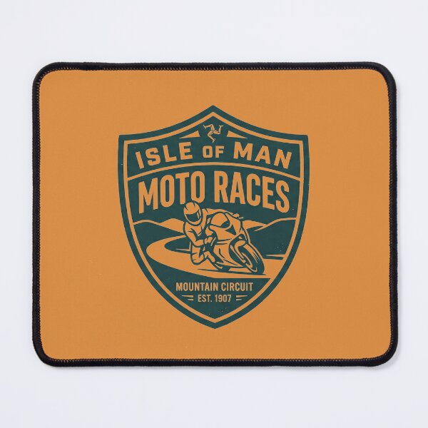 Item preview, Isle of Man Moto Races Vintage Racing Shield Biker designed and sold by KiwiRider.