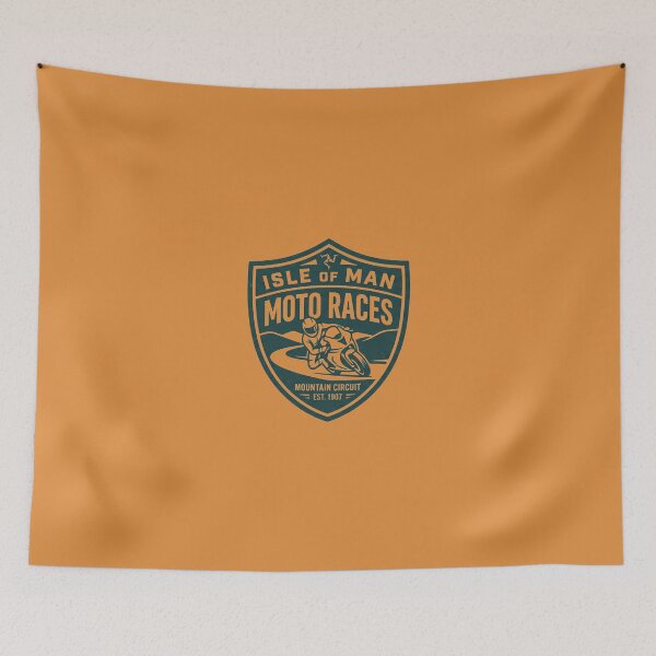 Item preview, Isle of Man Moto Races Vintage Racing Shield Biker designed and sold by KiwiRider.