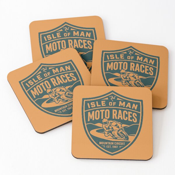 Item preview, Isle of Man Moto Races Vintage Racing Shield Biker designed and sold by KiwiRider.