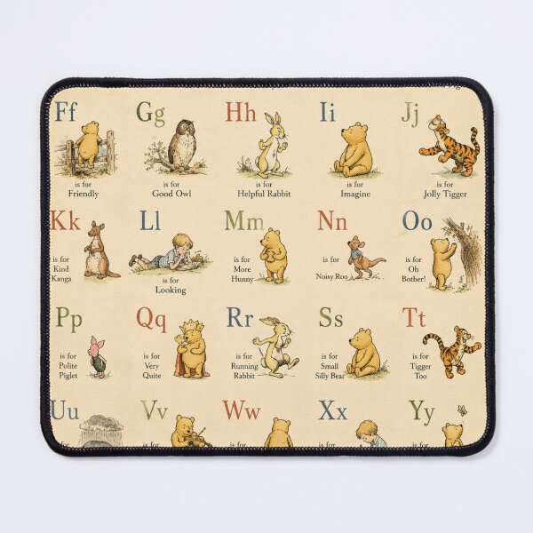Item preview, Vintage Winnie the Pooh Alphabet Chart Storybook Nursery Print for Children designed and sold by RickE.