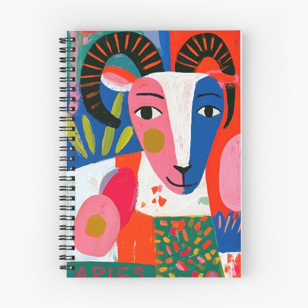 Item preview, Aries Zodiac Ram with Vibrant Geometric Patterns and Bold Contemporary Astrology Wall Art designed and sold by OlfactoART Studio.