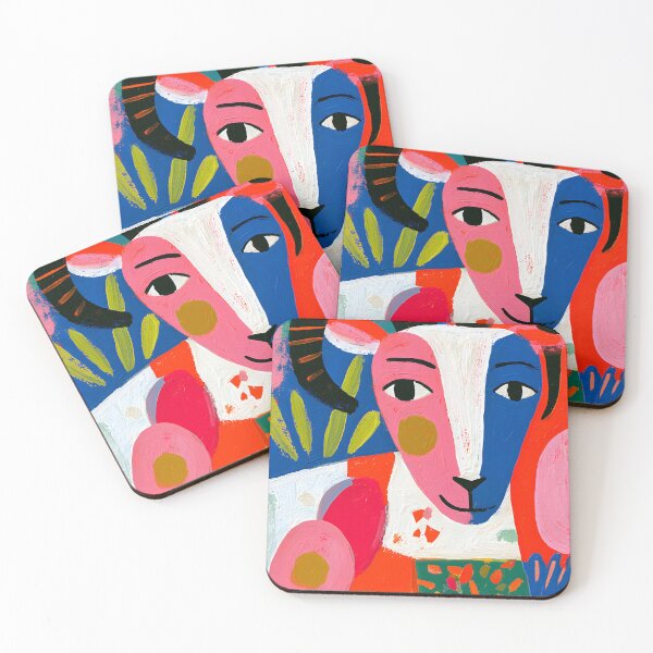 Item preview, Aries Zodiac Ram with Vibrant Geometric Patterns and Bold Contemporary Astrology Wall Art designed and sold by OlfactoART Studio.