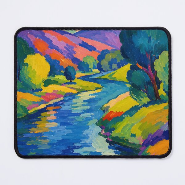 Item preview, Colorful River Landscape – Vibrant Mountain Valley Nature Wall Art designed and sold by GutyzDesignsES.