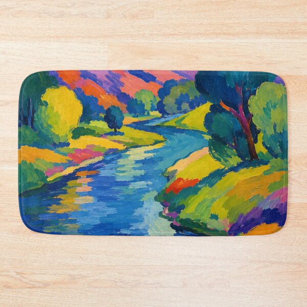 Item preview, Colorful River Landscape – Vibrant Mountain Valley Nature Wall Art designed and sold by GutyzDesignsES.