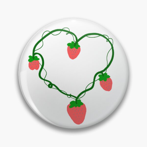 Item preview, Heart Vine Strawberry – Cute Romantic Fruit Botanical Design designed and sold by MoqunaDesign.