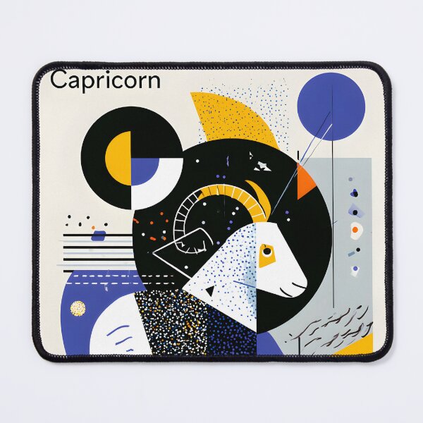 Item preview, Capricorn Zodiac Goat in Bold Geometric Shapes and Vibrant Colors with Modern Astrology Wall Art designed and sold by OlfactoART Studio.