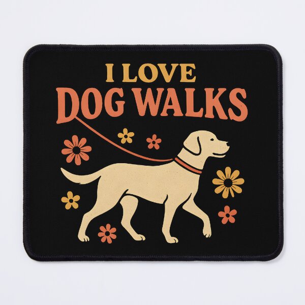Item preview, I Love Dog Walks Retro Floral Dog Walking Vintage designed and sold by Photo-Sphere101.
