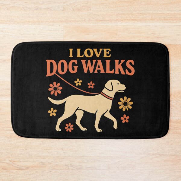 Item preview, I Love Dog Walks Retro Floral Dog Walking Vintage designed and sold by Photo-Sphere101.