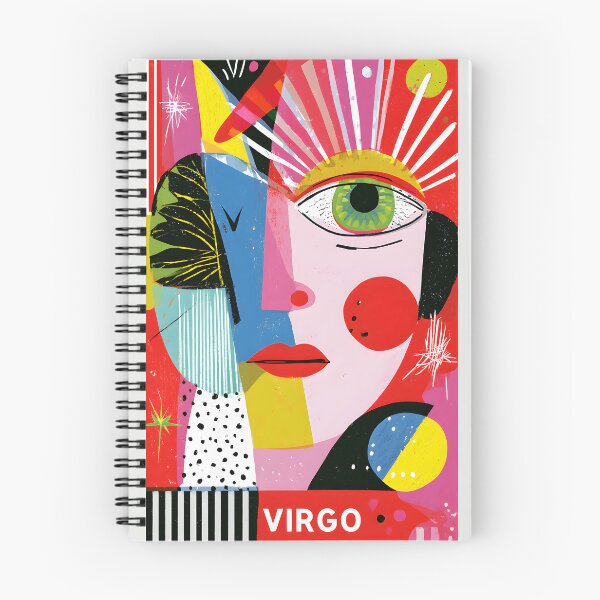 Item preview, Virgo Zodiac Portrait with Bold Geometric Features and Vibrant Contemporary Astrology Wall Art designed and sold by OlfactoART Studio.