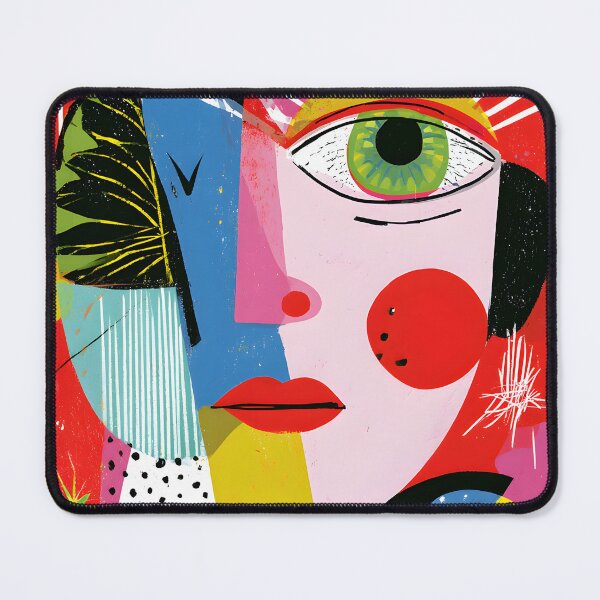 Item preview, Virgo Zodiac Portrait with Bold Geometric Features and Vibrant Contemporary Astrology Wall Art designed and sold by OlfactoART Studio.