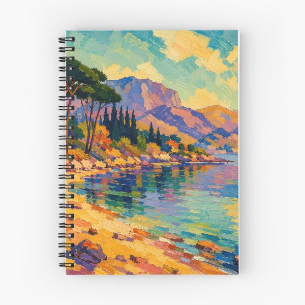 Item preview, Colorful Mediterranean Coastal Landscape – Rocky Coast & Turquoise Sea Wall Art designed and sold by GutyzDesignsES.