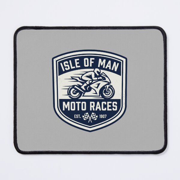 Item preview, Isle of Man Moto Races Vintage Checkered Flag Crest Biker designed and sold by KiwiRider.