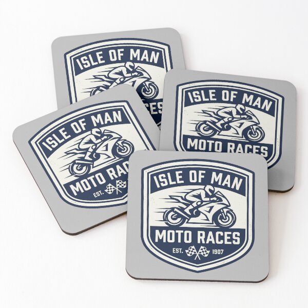 Item preview, Isle of Man Moto Races Vintage Checkered Flag Crest Biker designed and sold by KiwiRider.