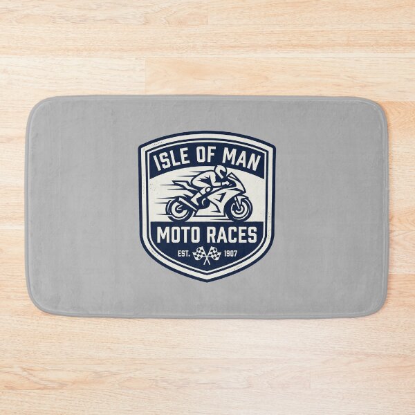 Item preview, Isle of Man Moto Races Vintage Checkered Flag Crest Biker designed and sold by KiwiRider.