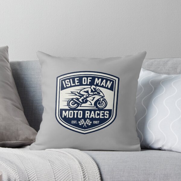 Item preview, Isle of Man Moto Races Vintage Checkered Flag Crest Biker designed and sold by KiwiRider.