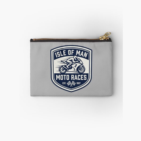 Item preview, Isle of Man Moto Races Vintage Checkered Flag Crest Biker designed and sold by KiwiRider.