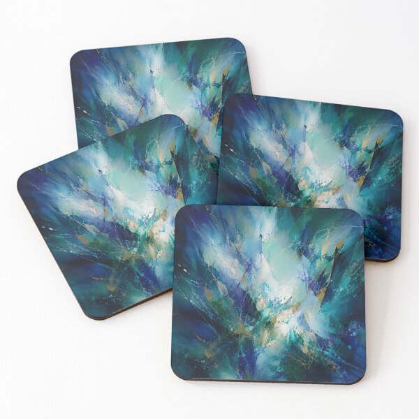 Item preview, Blue Teal Gold Abstract Art – Modern Ocean Inspired Wall Decor designed and sold by GutyzDesignsES.