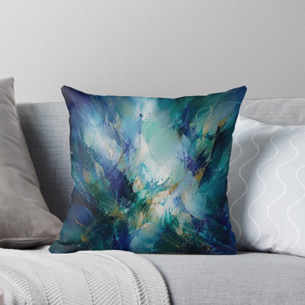 Item preview, Blue Teal Gold Abstract Art – Modern Ocean Inspired Wall Decor designed and sold by GutyzDesignsES.