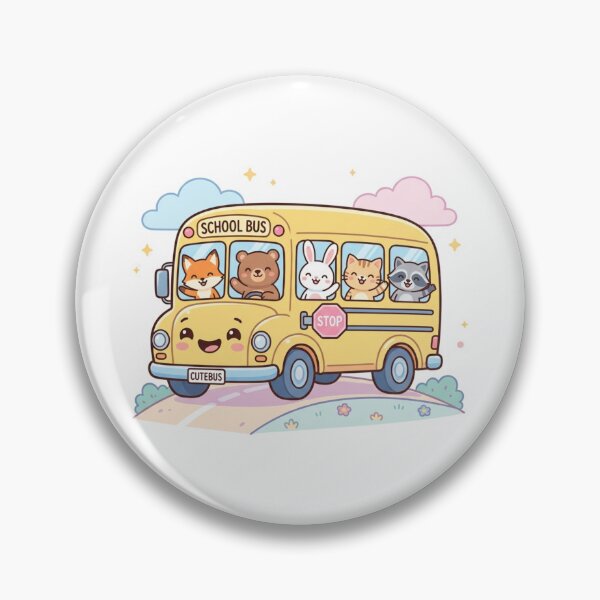 Item preview, Cute Kawaii School Bus with Animals Artwork designed and sold by ajamzbox.