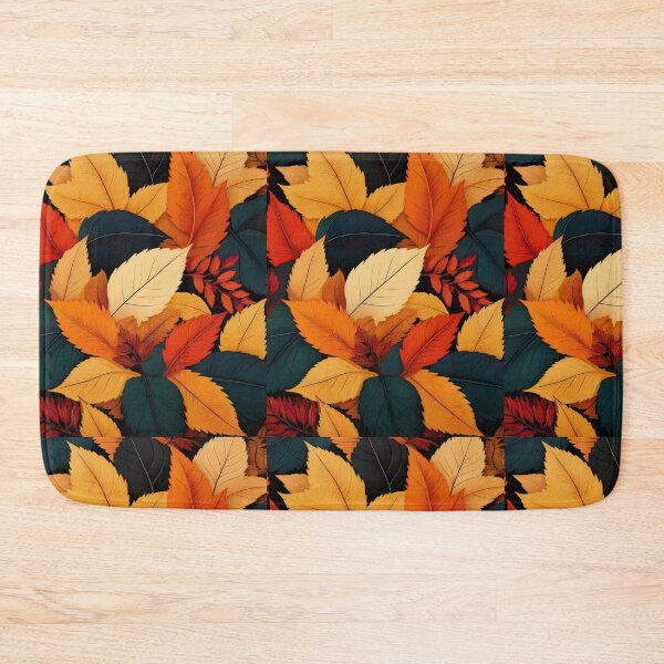 Item preview, RUSTIC FALL LEAVES, Autumn leaf pattern, burnt orange, beige and forest green nature vintage botanical  designed and sold by navitalidesign.