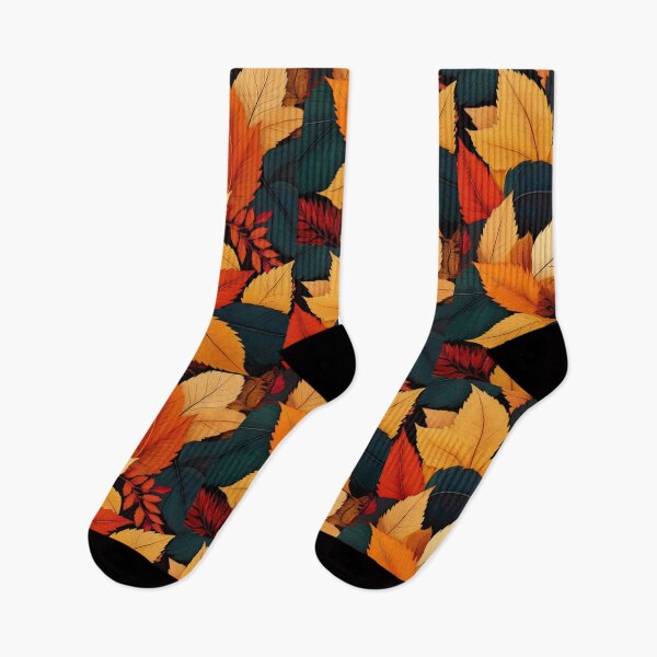 Item preview, RUSTIC FALL LEAVES, Autumn leaf pattern, burnt orange, beige and forest green nature vintage botanical  designed and sold by navitalidesign.