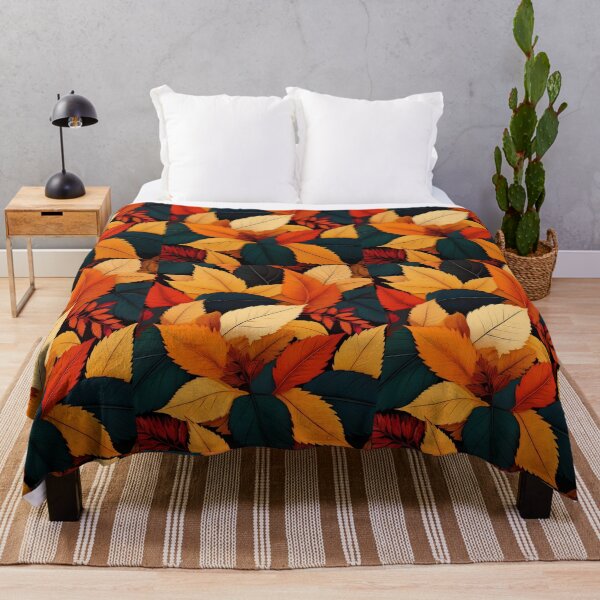 Item preview, RUSTIC FALL LEAVES, Autumn leaf pattern, burnt orange, beige and forest green nature vintage botanical designed and sold by navitalidesign.