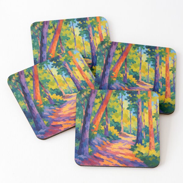 Item preview, Colorful Forest Path Wall Art – Vibrant Woodland Landscape Nature Decor designed and sold by GutyzDesignsES.