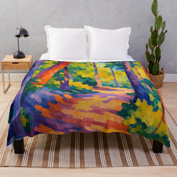 Item preview, Colorful Forest Path Wall Art – Vibrant Woodland Landscape Nature Decor designed and sold by GutyzDesignsES.