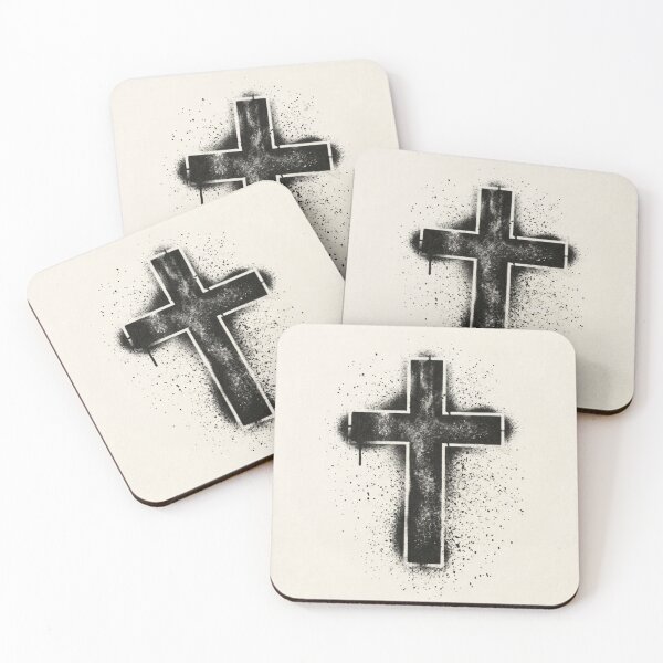 Item preview, Christian Cross Graffiti Style Spray Paint Cream Background designed and sold by MantoSagrado.