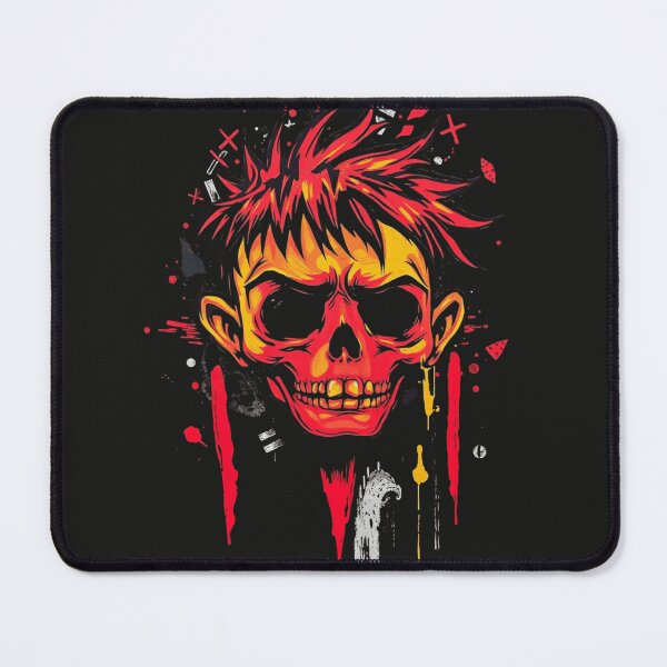 Item preview, Edgy Punk Skull Graphic Spiky Red Hair Streetwear Art designed and sold by ERODED SELF.