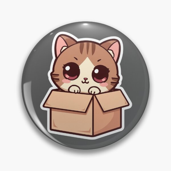 Item preview, Cute Kawaii Cat in a Cardboard Box designed and sold by Pawbly.