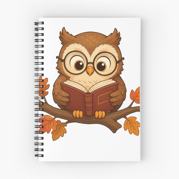 Item preview, Cute Owl Wearing Glasses Reading Book Sticker | Autumn Cozy Bird Illustration designed and sold by Old Tree Store .