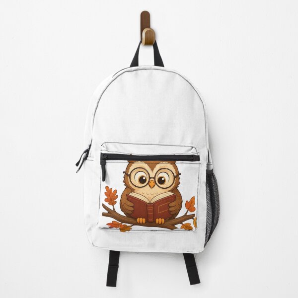 Item preview, Cute Owl Wearing Glasses Reading Book Sticker | Autumn Cozy Bird Illustration designed and sold by Old Tree Store .