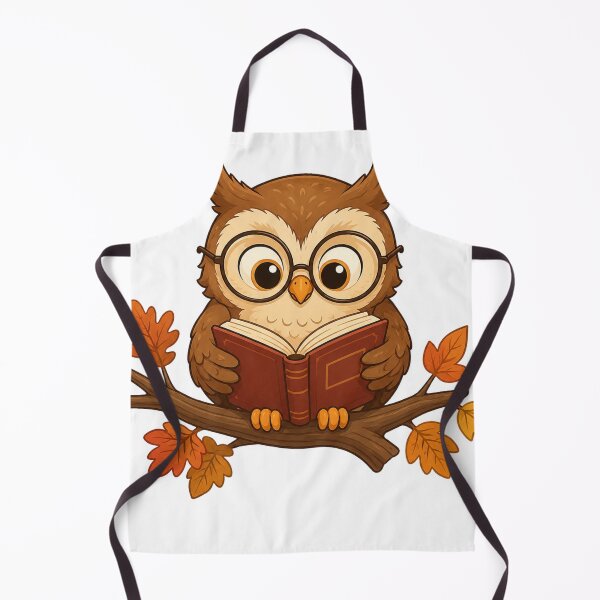 Item preview, Cute Owl Wearing Glasses Reading Book Sticker | Autumn Cozy Bird Illustration designed and sold by Old Tree Store .