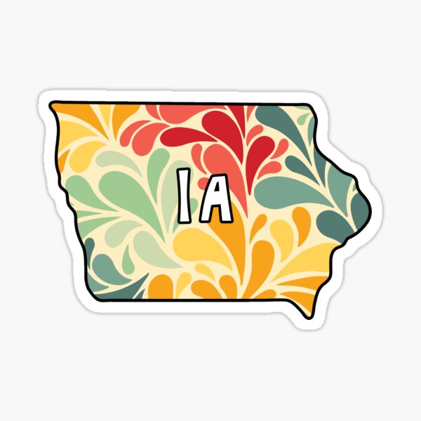 Floral Iowa Sticker