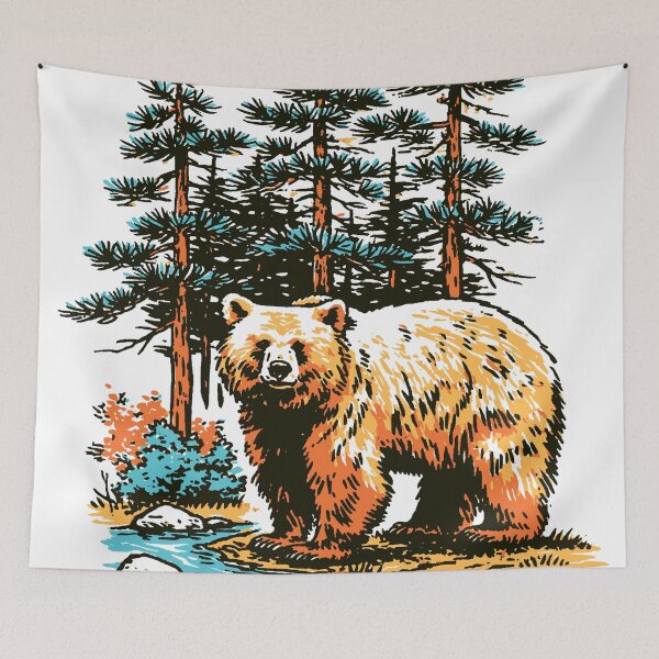 Item preview, Brown Bear Forest Wildlife Nature designed and sold by trajeado14.