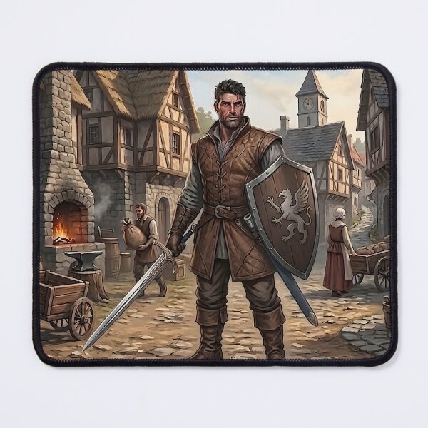 Item preview, Village Hero: The Warrior in the Market Square designed and sold by StyleArtStudio.