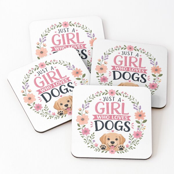 Item preview, Just A Girl Who Loves Dogs – Whimsical Floral Wreath – Cute Dog Lover Design – Puppy Love Art designed and sold by bobscraze.