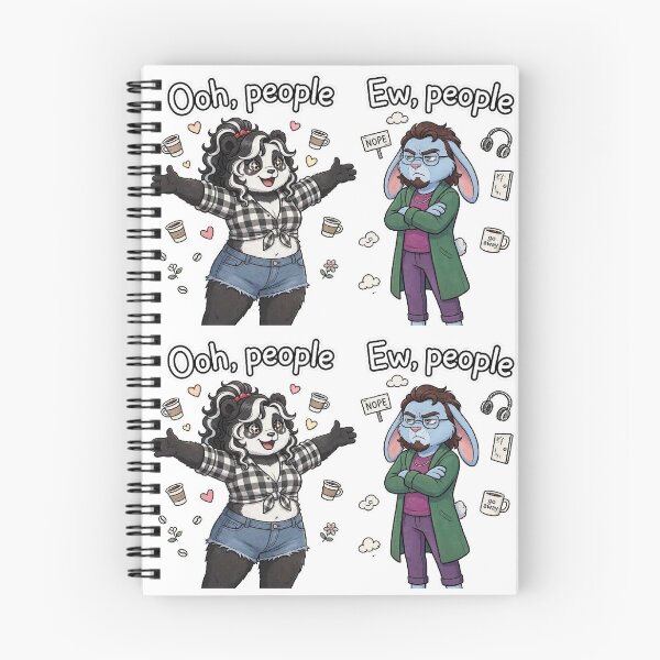 Item preview, Ooh People Ew People - Introvert Extrovert Funny Panda and Bunny designed and sold by Trevor Cutler.