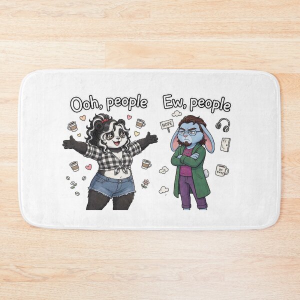 Item preview, Ooh People Ew People - Introvert Extrovert Funny Panda and Bunny designed and sold by Trevor Cutler.
