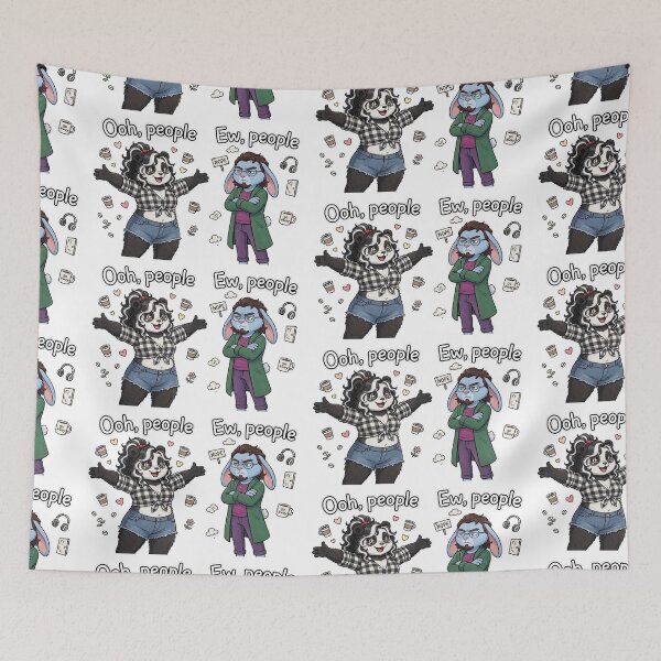Item preview, Ooh People Ew People - Introvert Extrovert Funny Panda and Bunny designed and sold by Trevor Cutler.