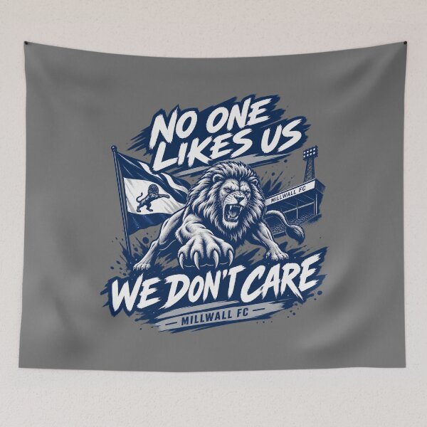 Item preview, No One Likes Us We Don’t Care – Millwall FC Lion Football Supporter Art designed and sold by FutureTraveller.