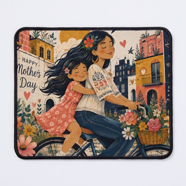 Item preview, Happy Mother’s Day Mother Daughter Bicycle – Floral Mom Love Gift designed and sold by GutyzDesignsES.