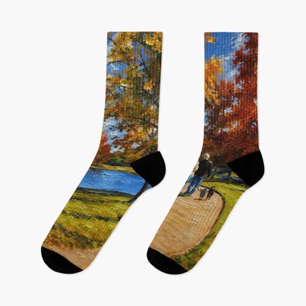 Item preview, Couple Strolling Dog in Park designed and sold by SuperCoolDuds.