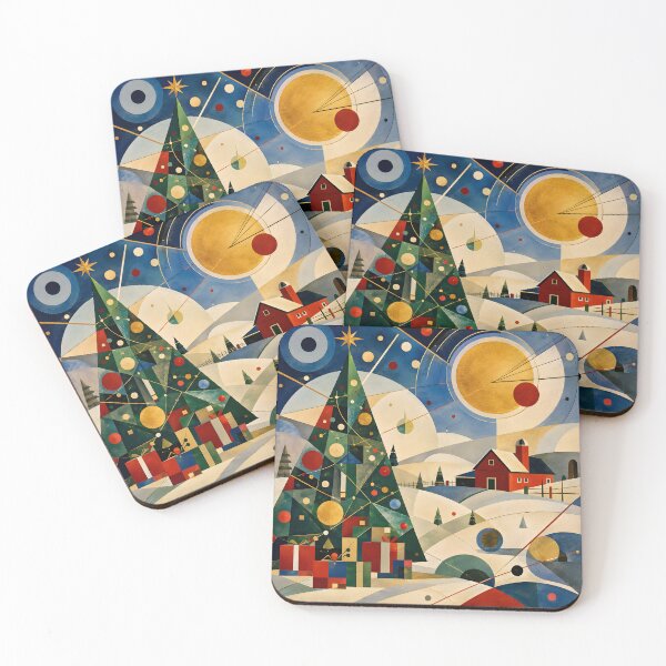Item preview, Geometric Christmas Tree Wall Art – Modern Holiday Winter Landscape Decor designed and sold by GutyzDesignsES.