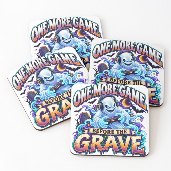 Item preview, One More Game Halloween Ghost Gamer designed and sold by FZ Designs.