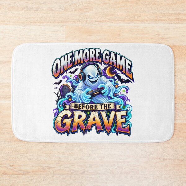 Item preview, One More Game Halloween Ghost Gamer designed and sold by FZ Designs.